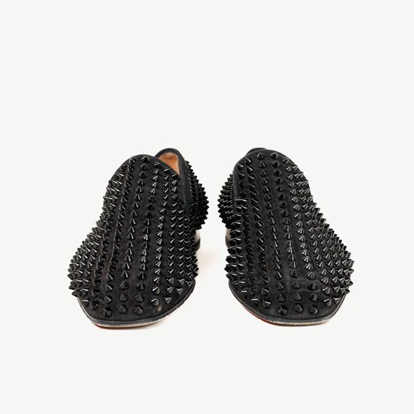 Christian Louboutin Dandelion Spikes Black Veau Velours Loafer - Picture 2 of 9